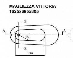 Magliezza Акриловая ванна на лапах Vittoria (162.5х69,5) ножки хром  – фотография-3